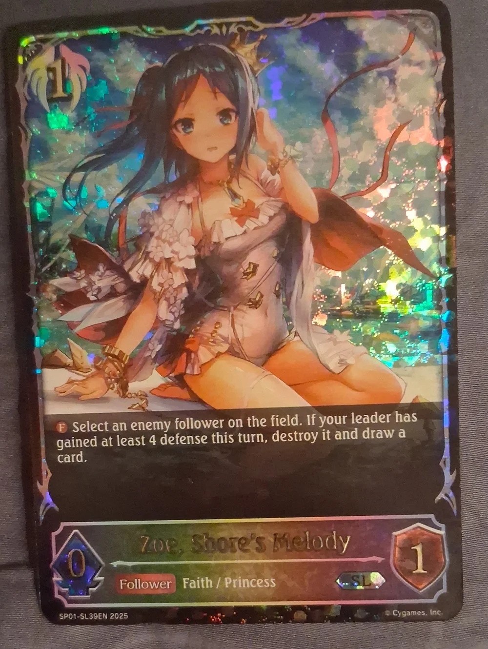 Zoe, Shore's Melody Holographic Trading Card - Blue